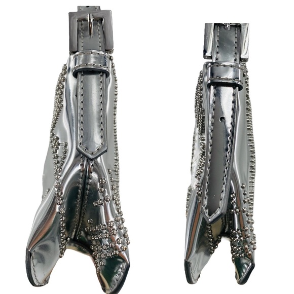 BY FAR Dulce Logo Mini Shoulder Bag in Metallic Silver - Picture 7 of 14